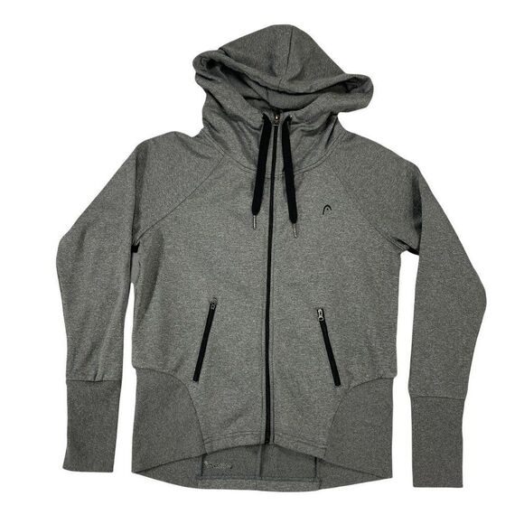 Head Women's Gray Lightweight Full Zip Hooded Jacket - Picture 1 of 14
